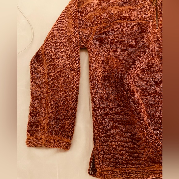 True Grit Men's Luxe Ultra Soft Fleece Mini Stripe 1/4 Zip Pullover XS Rust - Picture 3 of 9